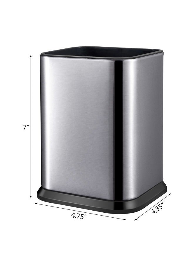 RedCall Stainless Steel Kitchen Utensil Holder for Countertop, Spoon Spatula Organizer,Modern Rectangular Large Cooking Utensil Caddy Counter,Utensil Crock Silver - Image 5