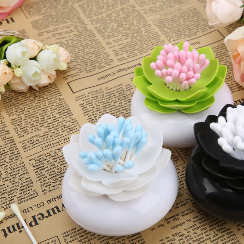 Bloss 4 Packs Lotus Qtip Holders Bathroom Organizer Accessories, Unique Bathroom Decor for cotton swabs, Toothpicks Holder Container - 1 Set 4 Colors - Image 4