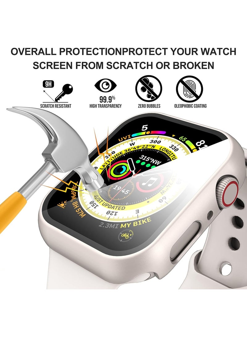 FARROBIZZ 2-Pack for Apple Watch Series 9/8/7/6/5/4/Series SE/SE 2  in mm All-around Screen Protector Case, Tempered Glass Screen Protector Case Ultra-thin for iWatch in mm Protection Cover - Clear - Image 3