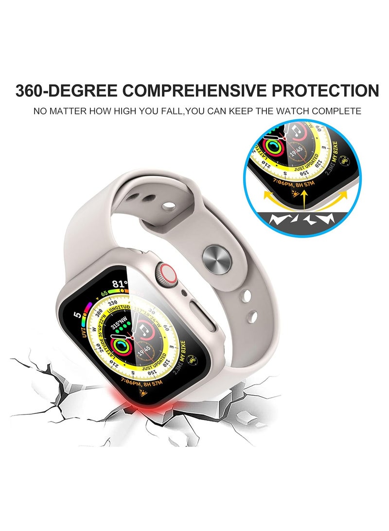 FARROBIZZ 2-Pack for Apple Watch Series 9/8/7/6/5/4/Series SE/SE 2  in mm All-around Screen Protector Case, Tempered Glass Screen Protector Case Ultra-thin for iWatch in mm Protection Cover - Clear - Image 4