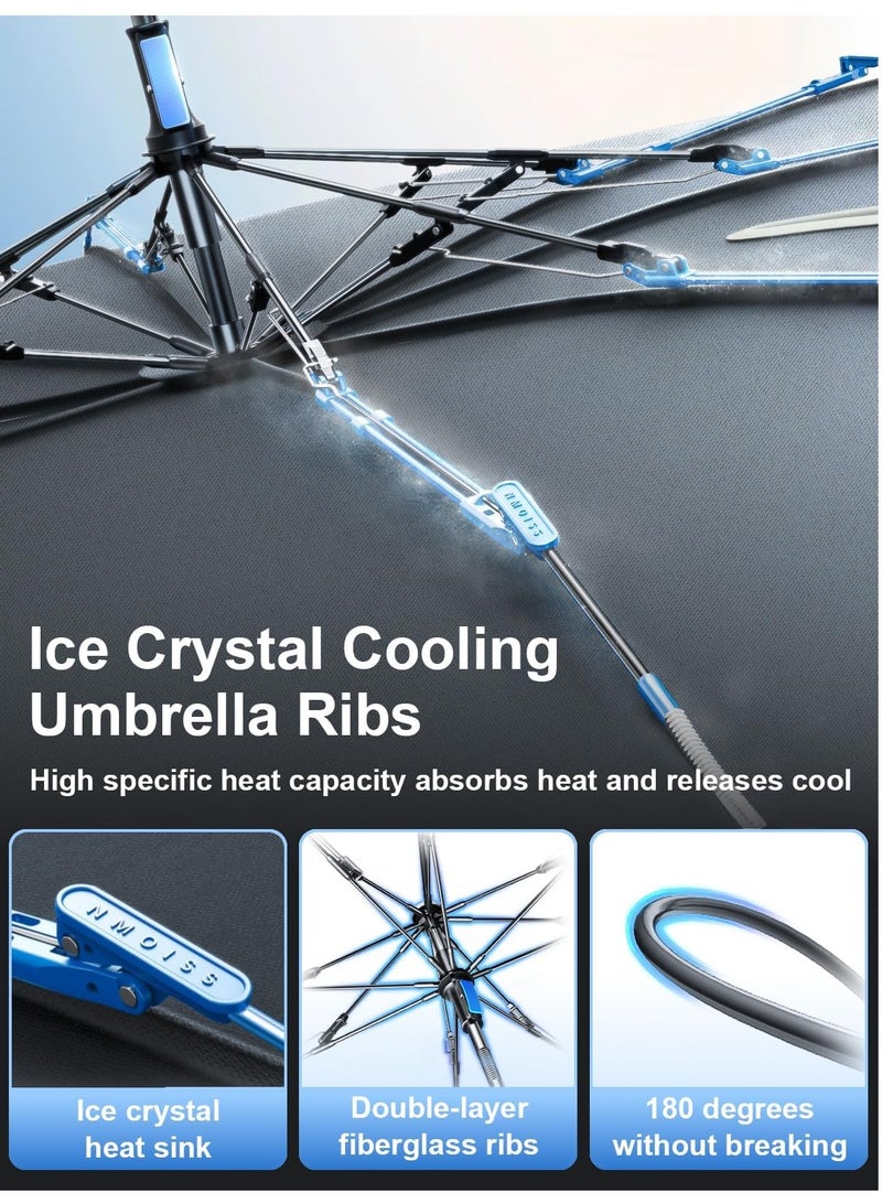 Beauenty Car Windshield Sun Shade Umbrella, Upgraded Windshield Cover Sunshade 360°Rotation Bendable Shaft, UV Block for Front Window, Foldable sunshades Suitable for Most Cars - Image 4