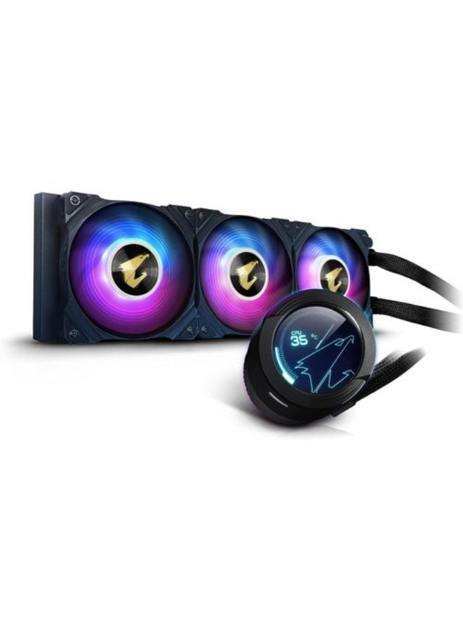 اورس مبرد المعالج السائل AORUS WATERFORCE X 360 AIO، شاشة LCD دائرية قابلة للدوران - Image 1