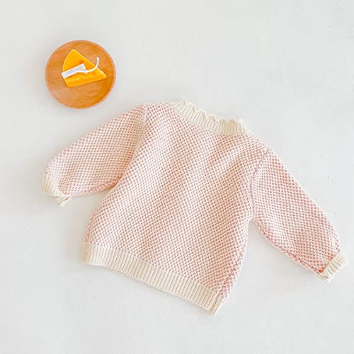 Simplee kids Baby Girl Cardigan Floral Knit Spring Coat Long Sleeve Sweater Pink 18-24 Months - Image 5