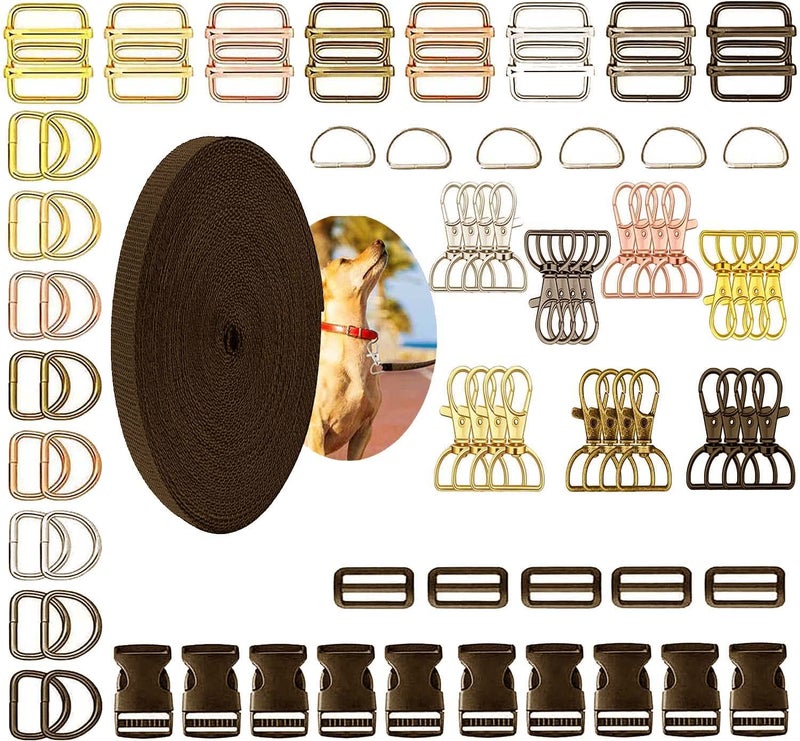 DIY Crafts DIY Crafts 25 Sets Antique Silver Supply Side Slide Release Buckles TriGlide Slides Nylon Webbing Straps PlastickMetal D Rings Snap Hooks for Luggage Belt 25 Sets Antique Silver  - Image 1