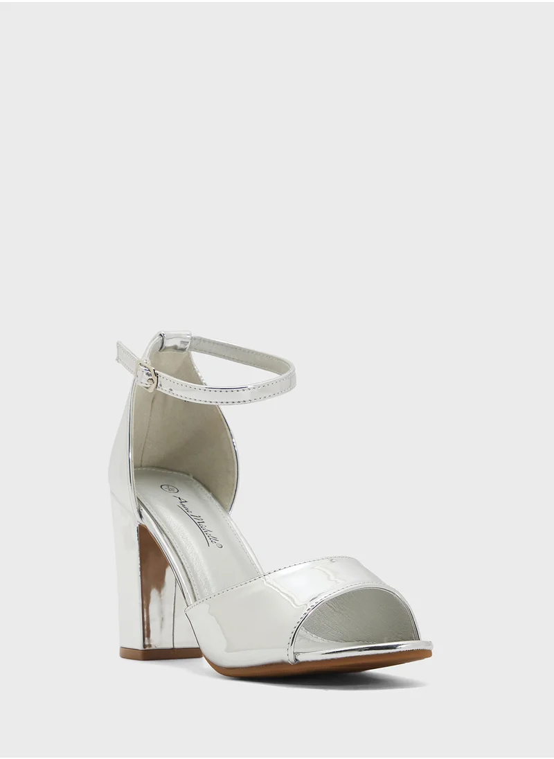 ايلا Block Heel Sandal With Ankle Strap
