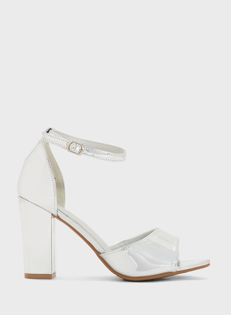 ELLA Block Heel Sandal With Ankle Strap  - Image 1