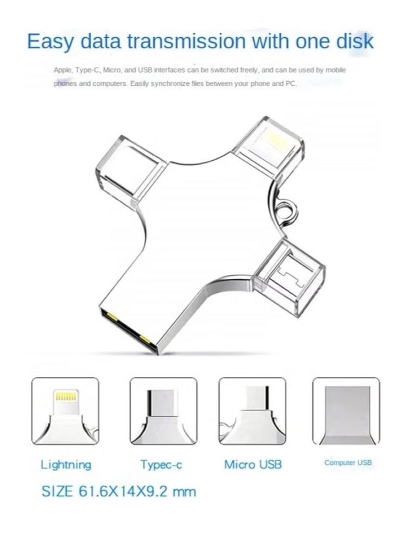 Generic 4in1 USB Available for iPhone android type c and laptop computer 128GB  - Image 3