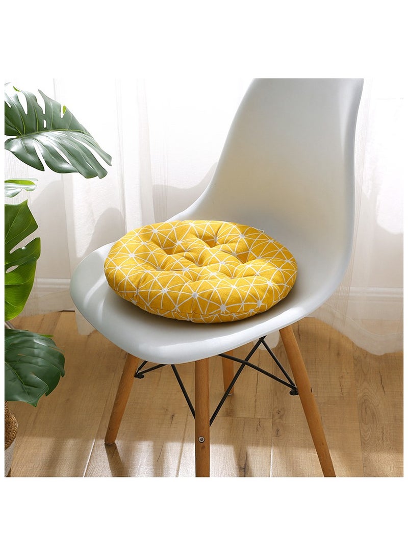 Anna Comfortable Home Office Cotton-Linen Breathable Round Chair Cushion - Image 3