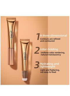 QiBest Makeup Pen Face Body Highlighter Makeup Stick with Cushion Applicator Lightweight Waterproof Cream Contour Face Glowing Illuminator Makeup Pen for Women (#04)  - Image 4