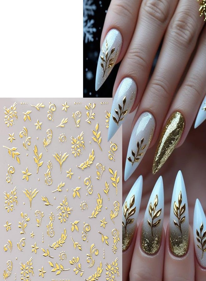 BYJKYEN 6 Sheets Gold Nail Art Stickers 3D Self-Adhesive Metallic Nail Decals - Image 5