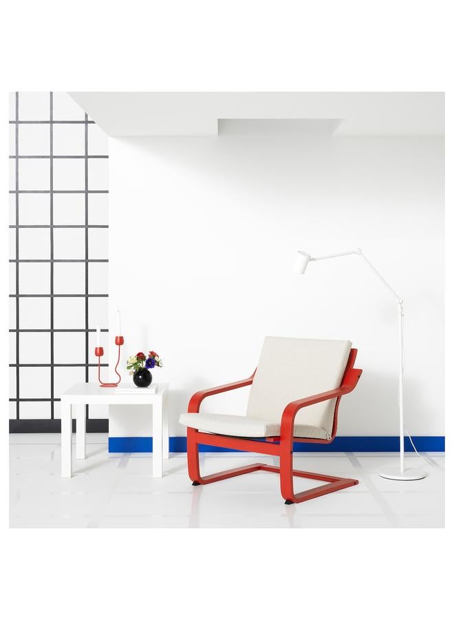 زبون كرسي بذراعين منخفض الظهر، أحمر/كاتورب، لون طبيعي/بيج - Image 2