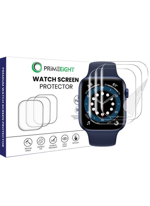 PRIMEEIGHT [3 PCS] Apple Watch Series SE 4/5/6 Screen Protector 44 mm Ultra Thin Flexible TPU Clear Film Bubble-Free Scratch-resistant.