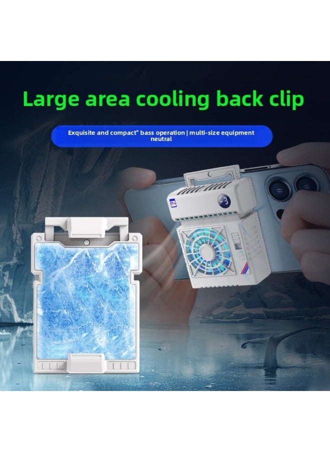 Mobile Phone Air Conditioning Radiator S5 Digital Display Frequency Conversion Cooling Semiconductor Refrigeration Back Clip Source Factory-Color:S5 Air Conditioning Radiator-White (Digital Display + Two-gear Adjustment)
