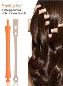 Semme 8 Sizes Standard Hair Rollers,Heat Perm Wave Rod Hair Clip Curlers With Clamps Styling Wavy Rollers Rubber Band (Sh-3)  - Image 4