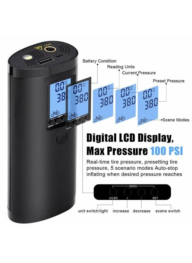 Generic - Portable Bike Electric Air Inflator 12V Car Air Compressor Bicycle Air Pump Rechargeable Tire Pump Car Tyre Inflatable - Image 1
