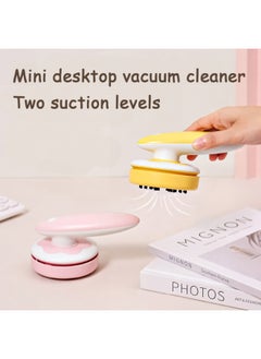 Generic Mini Handheld Vacuum Cleaner for Removing Pencil Shavings, Paper Bits & Eraser Debris, 2-Speed Suction, 1200mAh Rechargeable Battery（Pink）  - Image 2
