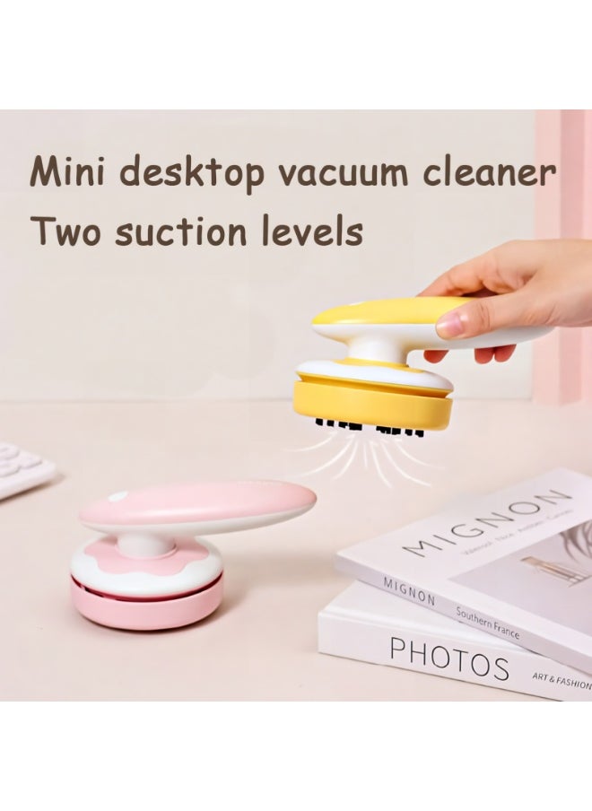 Generic - Mini Handheld Vacuum Cleaner for Removing Pencil Shavings, Paper Bits & Eraser Debris, 2-Speed Suction, 1200mAh Rechargeable Battery（Pink） - Image 1