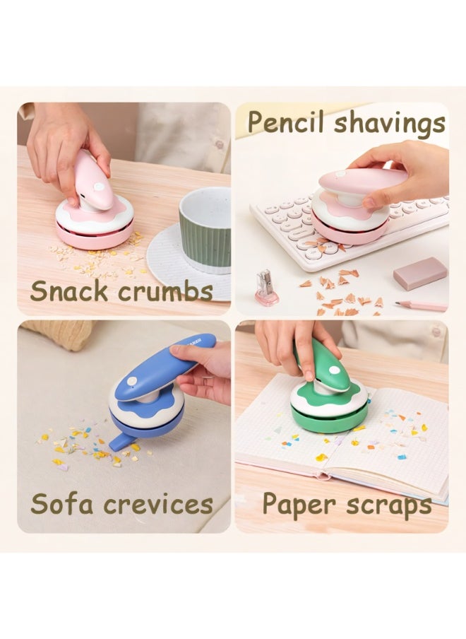 Generic - Mini Handheld Vacuum Cleaner for Removing Pencil Shavings, Paper Bits & Eraser Debris, 2-Speed Suction, 1200mAh Rechargeable Battery（Pink） - Image 1