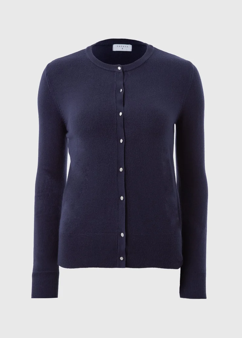 Matalan Navy Button Soft Cardigan