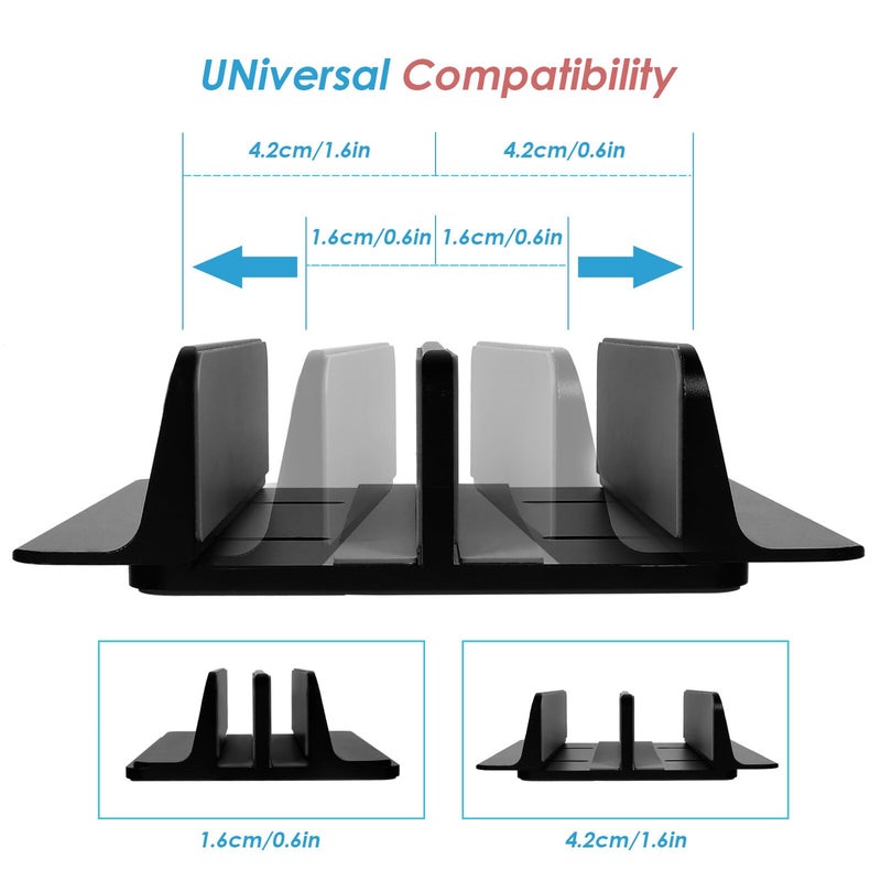 Aluminum Alloy Vertical Laptop Stand Holder for Notebook Tablet Black Office Home - Image 3