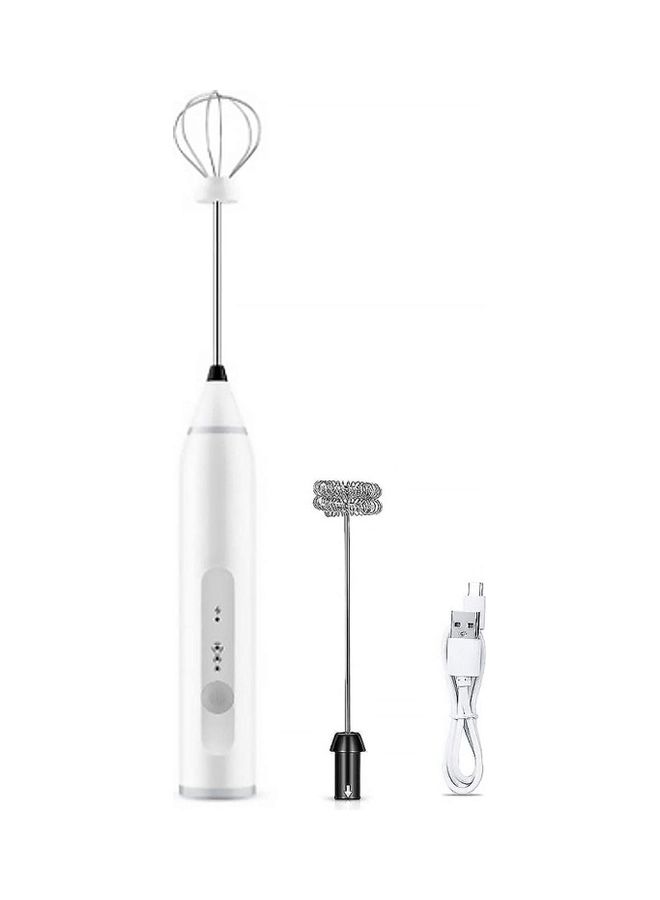 NIBEMINENT Handheld Electric Foam Maker And Whisk Set White/Silver