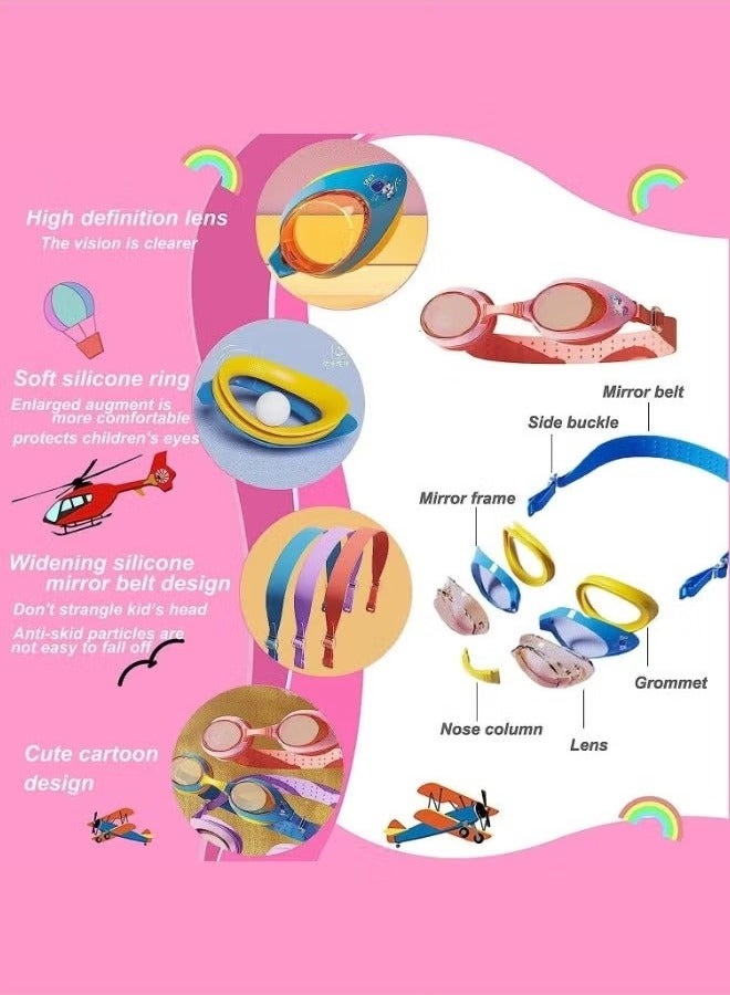 Unewshi Kids Swim Cap With Swimming Goggles For Girls Boys(Age 6-14) Silicone Waterproof Swimming And Bathing Caps For Long And Short Hair Child Toddler Teens - Image 3