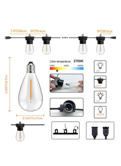 Cool Baby COOLBABY Outdoor Garden High Voltage String Light 50ft 15m Outdoor Warm Light Strip 15 Bulbs + 1 Spare Bulb for Backyard Balcony Cafe Party Home Decoration Waterproof  - Image 3