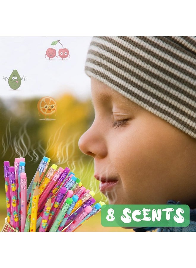 Leinuosen Leinuosen 200 Pcs Scented Pencils for Kids Inspirational H Pencils with Erasers Cylinder Colorful Fun Wood Pencils Motivational Graphite Pencils with Fruit Elements for School Office Students  - Image 4