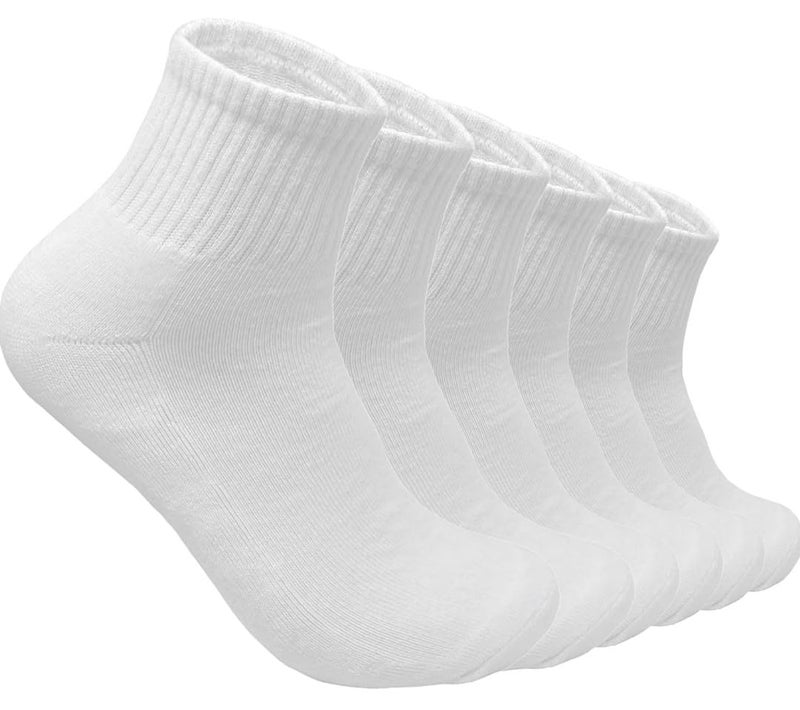 MUKHAKSH (Pack of 4 Pairs = 8 Socks Men Boys Towel cotton White ankle Length Socks for sports office school college wear (Free Size) - Image 1