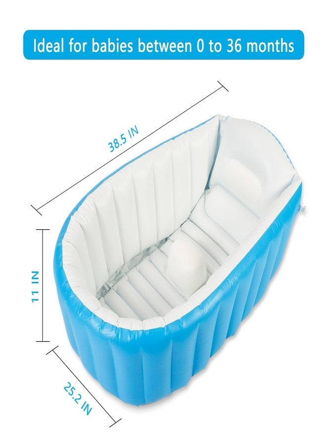 Fayleeko Baby Inflatable Bath tub | Portable Baby Bath Tub for 0 to 5 Years | Non Slip Travel Swimming Pool for Kids with Air Pump (Blue) - Image 5