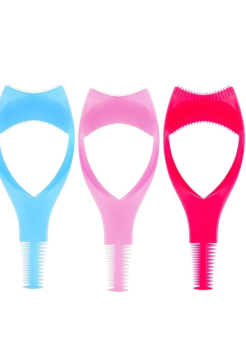 Excefore - 3 in 1 Eyelashes Tools, 6 Pcs Mascara Shield Applicator Guard Eyelash Guide with Comb for Makeup, Colors - Image 1
