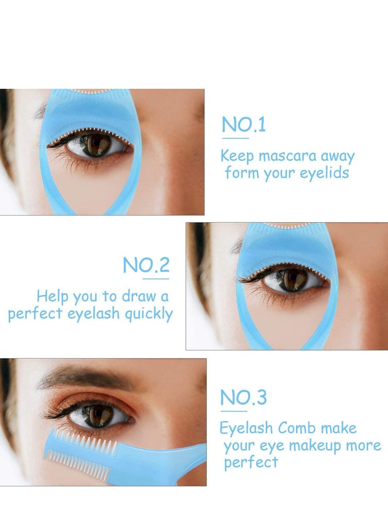 Excefore - 3 in 1 Eyelashes Tools, 6 Pcs Mascara Shield Applicator Guard Eyelash Guide with Comb for Makeup, Colors - Image 1