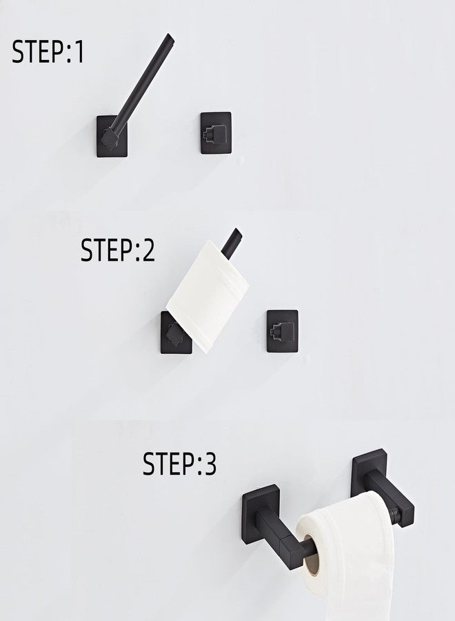 BTHRMHW Matte Black Toilet Paper Holder Wall Mount, Bathroom Toilet Paper Holder for SUS 304 Stainless Steel, Double Post Pivoting Square Toilet Paper Roll Holder for Bathroom RV Paper Towels for TP - Image 3