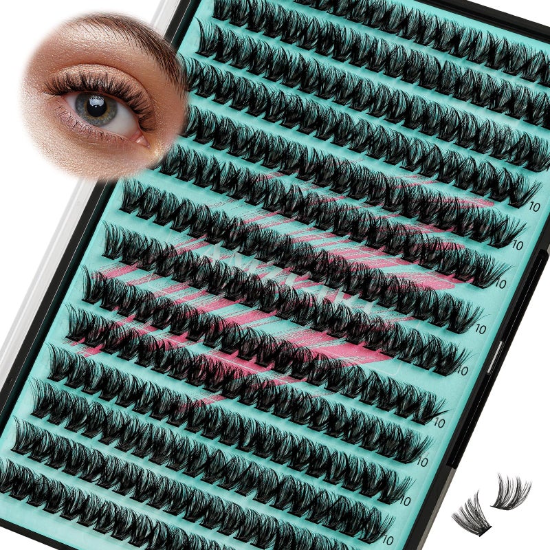AMZGIRL LASH Lash Clusters Wispy 280PCS Eyelash Extension 40D 50D Cluster Lashes Individual Lashes DIY Lash Extension Natural Look Cluster Eyelash Extensions Soft False Eyelashes at Home for Beginners(10mm) - Image 1