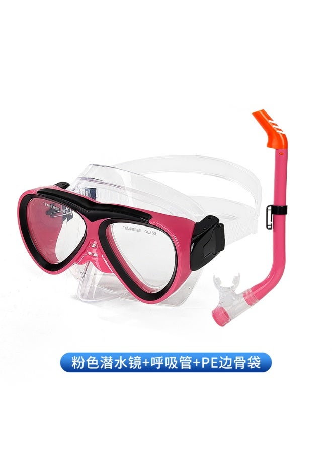 KUYING New Children's Diving Goggles Breathing Tube PE Edge Bone Bag Set