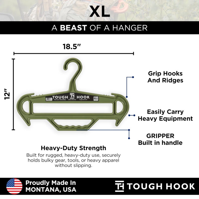 Tough Hook Tough Hanger XL - A Beast of a Hook â€“ American Made ABS Resin, X-Large | Police Gear, Scuba Gear & Dive BCD â€“ 180-lb Cap Wetsuit DuraResin with Built in Carry Handle,The Indestructible Hanger,1 Gray - Image 4