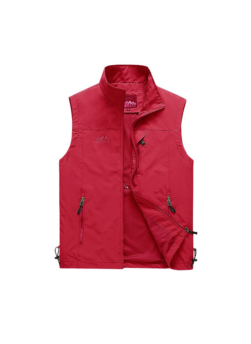 Generic Summer New Mens Outdoor Casual Vest For Photography And Fishing Shoulder Vest Motorcycle Rider Jacket For Sports dark gray  - Image 2