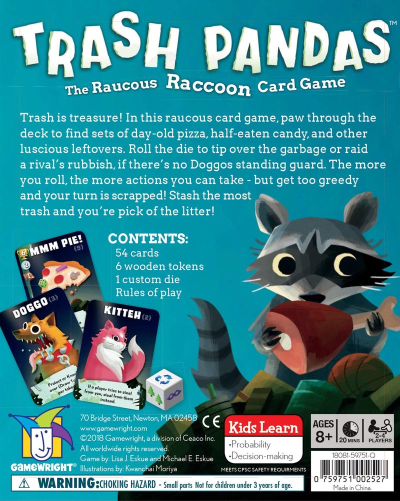 Gamewright Trash Pandas - The Raucous Raccoon Card Game - 252 - Image 4