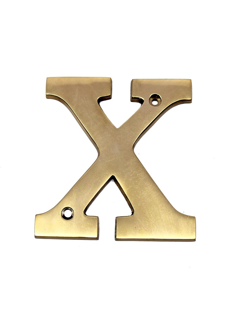 ESPLANADE eSplanade Brass House Hotel Door Name Alphabets Wall Door Plaque Alphabet Letter Golden 4 Inches X Alphabet 4  - Image 1