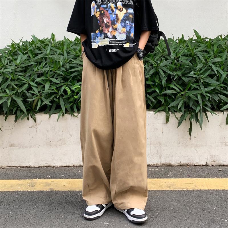 New Arrival College Style Plus Size Women'S Japanese Style White Workwear Pants Men'S And Women'S Summer Korean Style High Waist Wide Leg Casual Trendy Pants - Image 5