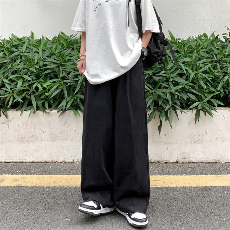 New Arrival College Style Plus Size Women'S Japanese Style White Workwear Pants Men'S And Women'S Summer Korean Style High Waist Wide Leg Casual Trendy Pants - Image 3