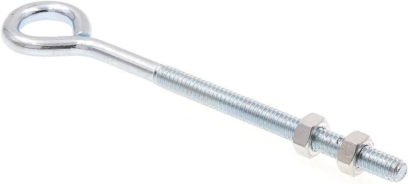 PRIMELINE 9066459 Eye Bolts With Nuts, 1/4 In.-20 X 5 In., Zinc Plated Steel (10 Pack) - Image 1