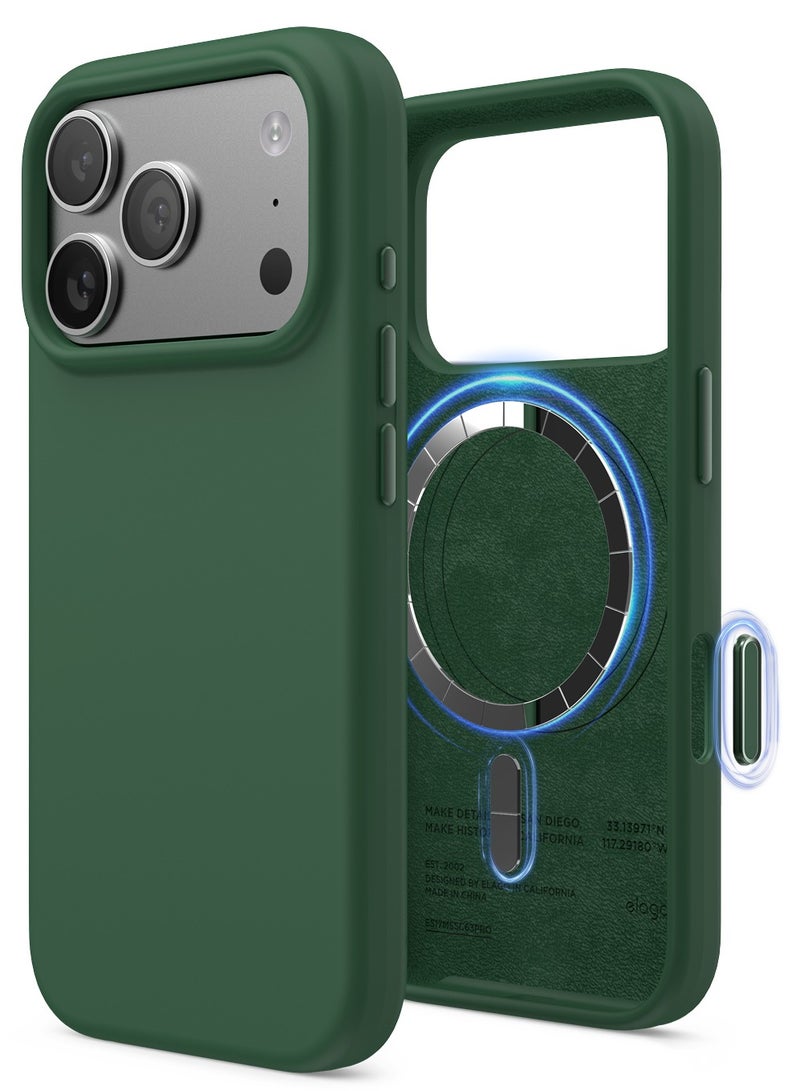 Elago Magnetic Liquid Silicone for iPhone 17 Pro case cover [Camera Control Button Cover] compatible with MagSafe Shockproof - Alpine Green - Image 1