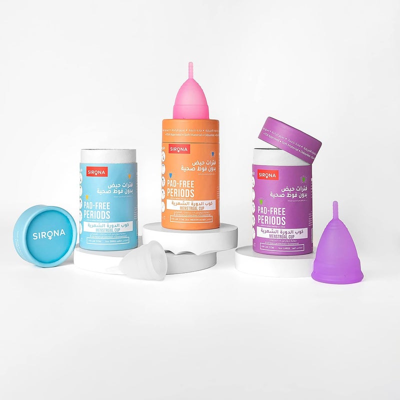 Sirona Reusable Menstrual Cup for Women with Pouch, Medium - Image 5