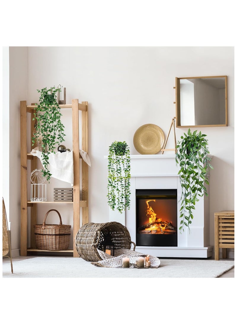 YelaJoy Hanging Plants 3 Pack Artificial Eucalyptus Fake Potted Greenery Faux Eucalyptus Mandala Vine Pea Pod for Home Indoor Outdoor Wall Garden Wedding Decor  - Image 5