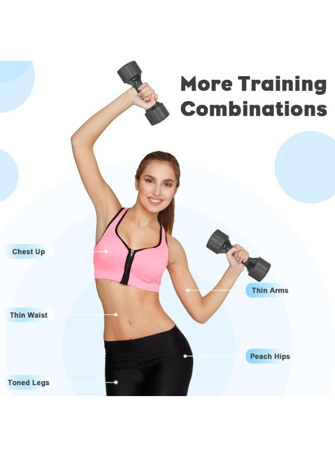 أوزيغالور مجموعة دمبل سوداء قابلة للتعديل للنساء - 11 رطل/زوج، كل منها 2.2 رطل، 3.3 رطل، 4.4 رطل، 5.5 رطل أوزان رياضية منزلية - Image 5
