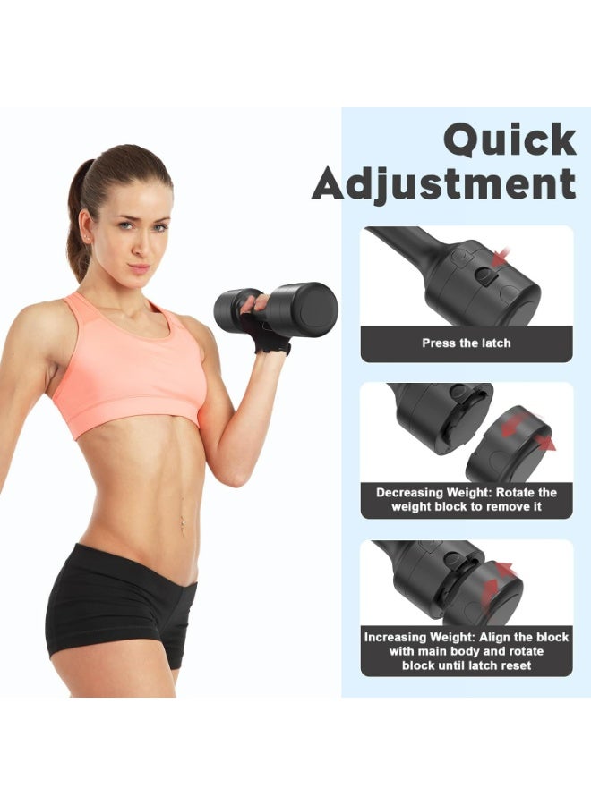 أوزيغالور مجموعة دمبل سوداء قابلة للتعديل للنساء - 11 رطل/زوج، كل منها 2.2 رطل، 3.3 رطل، 4.4 رطل، 5.5 رطل أوزان رياضية منزلية - Image 3