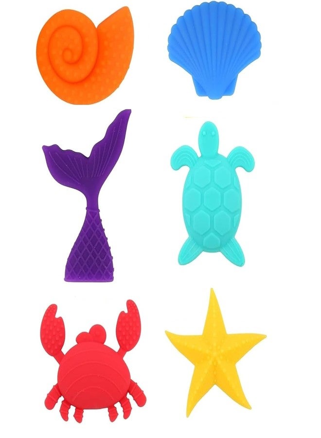 Ai-Fun Sensory Worry Stones for Kids 8-12, 6 Pack Anxiety Relief Sensory Toys Worry Stone for Teens Adults Autism Quiet ADHD Tool Sea Theme Small Textured Toys Gift Classroom Prizes - Image 1