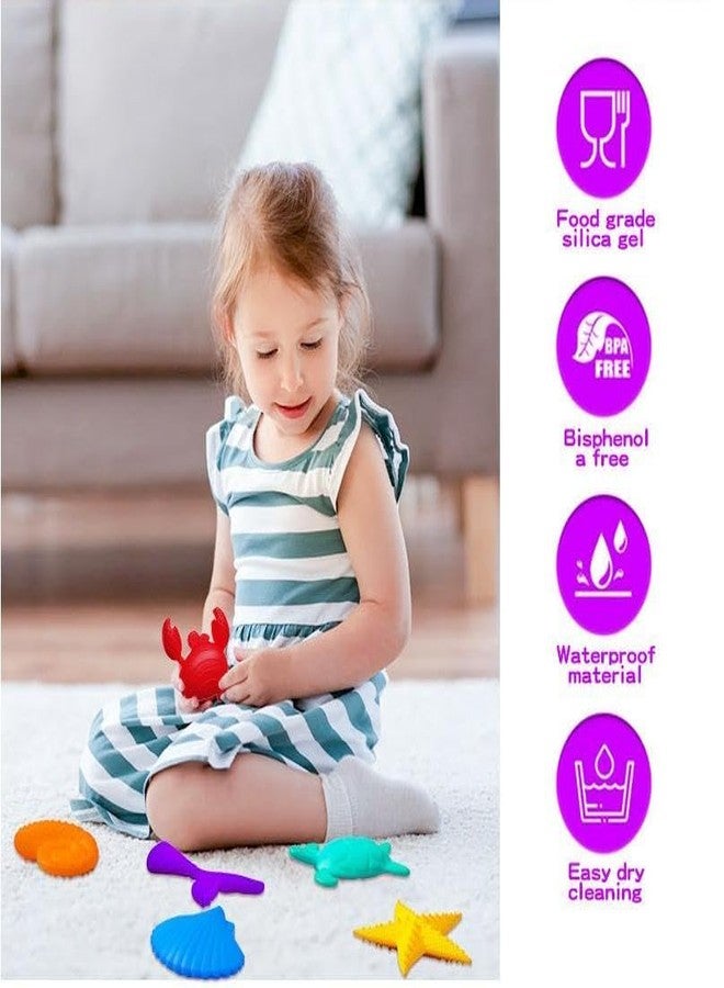 Ai-Fun Sensory Worry Stones for Kids 8-12, 6 Pack Anxiety Relief Sensory Toys Worry Stone for Teens Adults Autism Quiet ADHD Tool Sea Theme Small Textured Toys Gift Classroom Prizes - Image 5