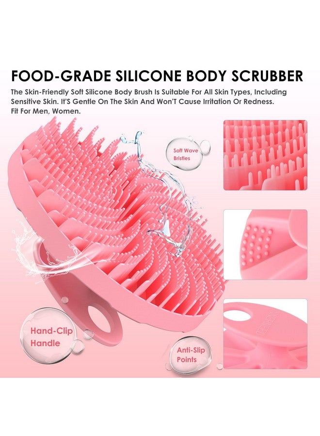 Innerneed Food-Grade Silicone Body Scrubber Bath Shower Cleansing Brush, Gentle Exfoliating And Massaging, Nice Foaming, Last Longer (Pink) - Image 2